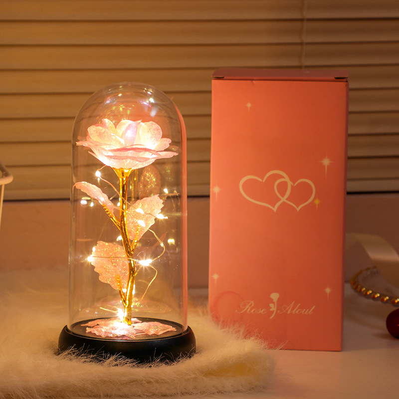 Picture of Immortal bouquet rose night light ornament bedroom decoration birthday gift for girlfriend girl children student Qixi Festival