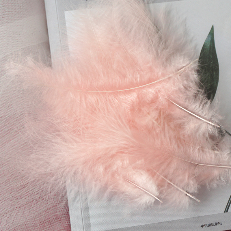 Picture of Feather Decoration Colorful Turkey Hair Pointed Tail Velvet Dream Catcher Material Wave Ball Gift Box Filler Shooting Props