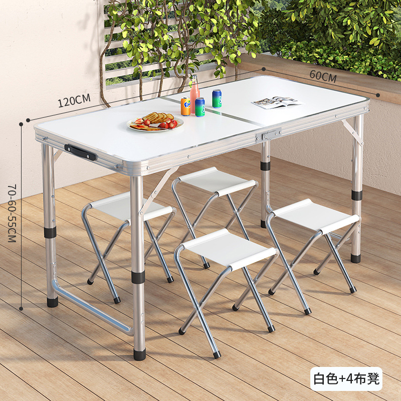 Picture of Outdoor Table Portable Aluminum Alloy Foldable Dining Table Folding Table and Chair Picnic Small Table Stall Table Round Square Tube Table