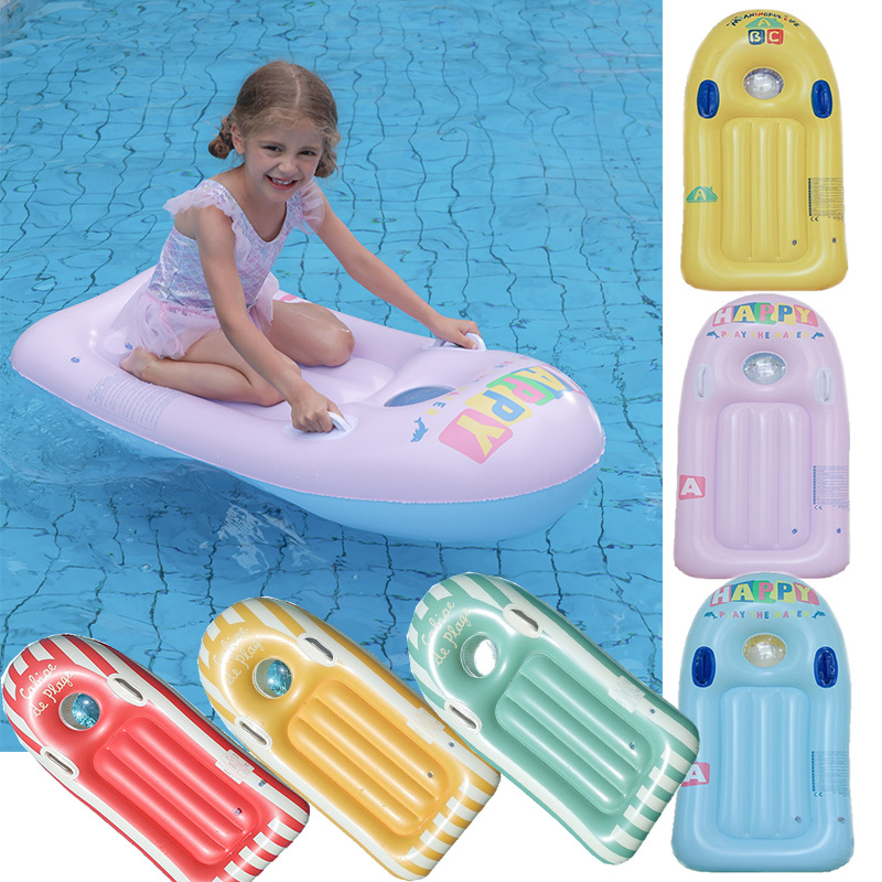 Surfboard Children's Inflatable Thickened Water Floating Raft with Handle Water Child Swimming Ring Floating Board Equipment