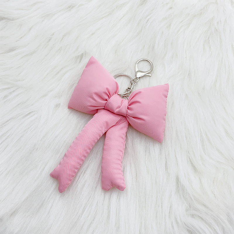 Picture of Ins Korean Style Multi-color Style Cute Girl's Heart Bow Keychain Bag Pendant Accessories High-end Sense Niche Trendy