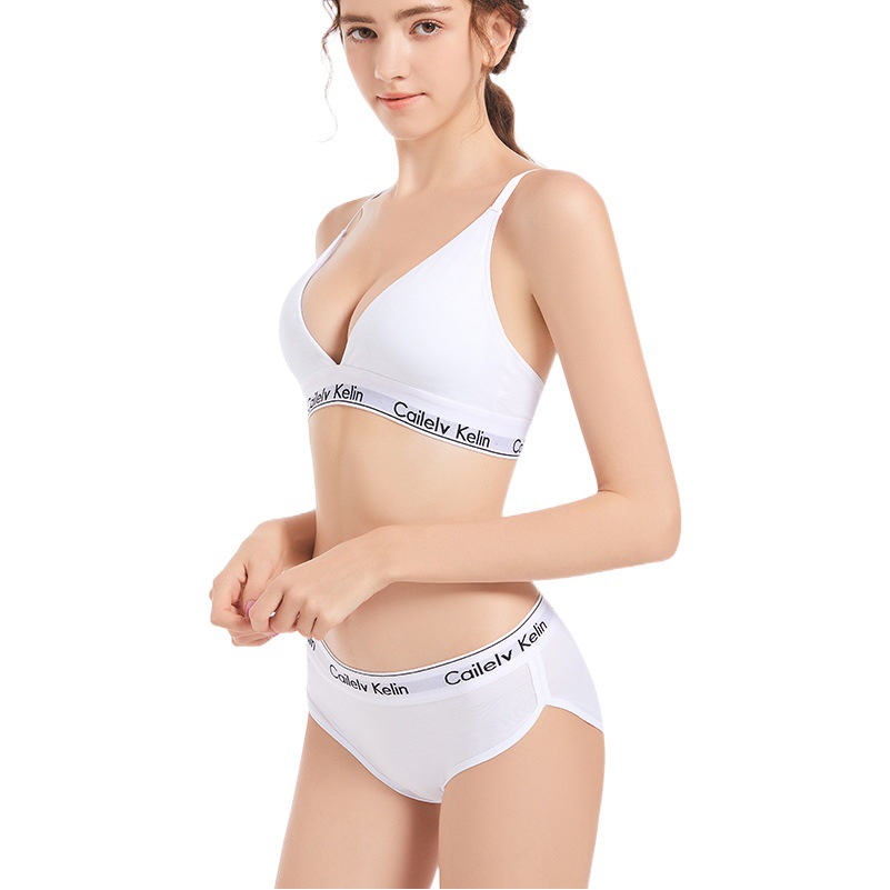 V-Neck Crewneck Classic Suit Pure Desire Style Sports Underwear Women's Sexy I-shaped Vest Alphabet Briefs for Foreign Trade