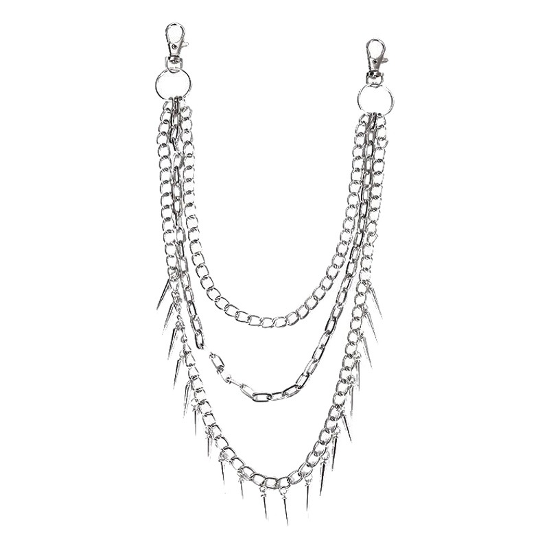 European and American Cross-Border Jewelry Hip-Hop Punk Rivets Multi-Layer Metal Chain Waist Chain Fashion Trendy Cool Versatile Trouser Chain for Men and Women