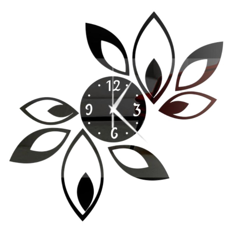 Acrylic mirror wall clock study living room wall sticker Lotus clock diy wall clock creative wall clock B013SB