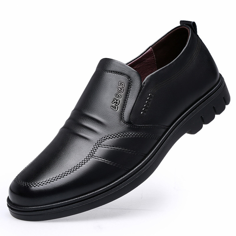 Leather Shoes Men's 2025 New Soft Leather Soft Bottom Non-slip Casual Men's All-match Men's Leather Shoes Business Dress Men's Shoes