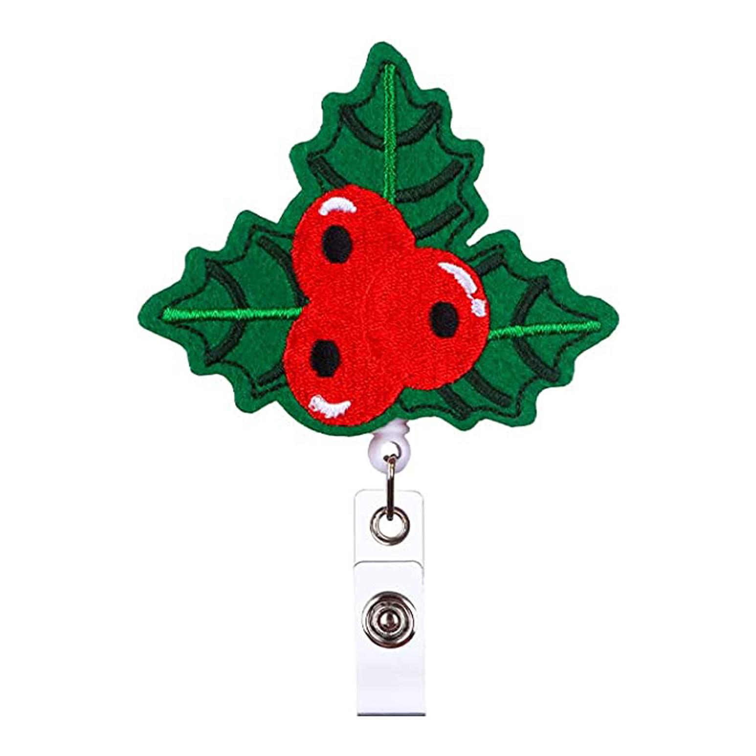 Picture of Handmade embroidery Christmas felt easy pull buckle easy pull snowflake snowman elk retractable rotating easy pull gift