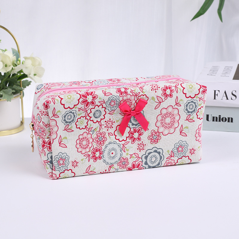 Picture of Cross-border Small Floral Quilted Cosmetic Bag Travel Skin Care Zipper Bag Large Capacity Portable Storage Bag Soft Bag