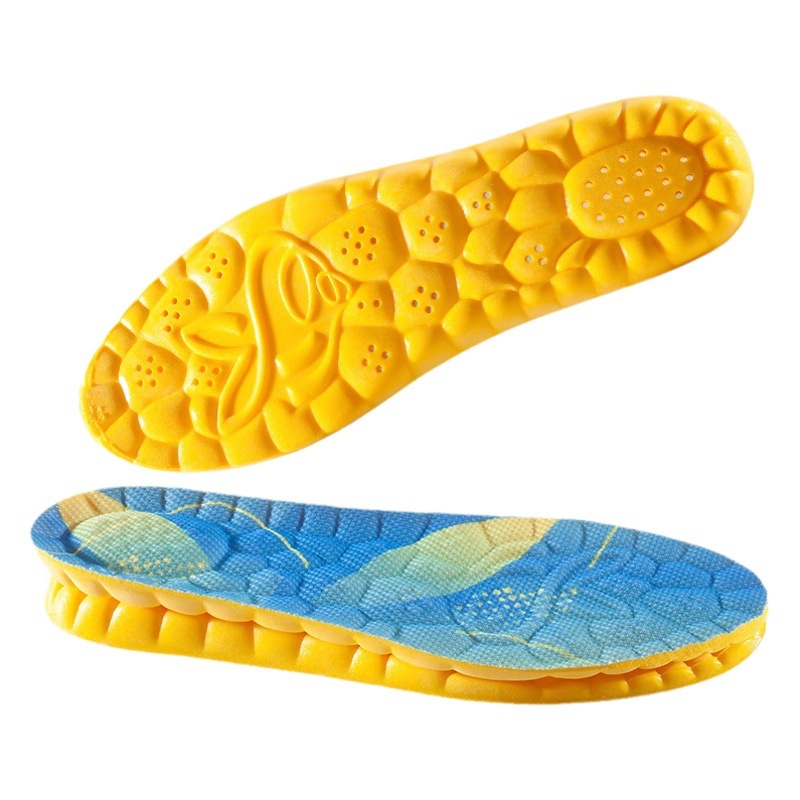 Sports insole PU poop feeling men's summer sweat-absorbent military training long standing not tired super soft bottom breathable women's casual high elastic shock absorption