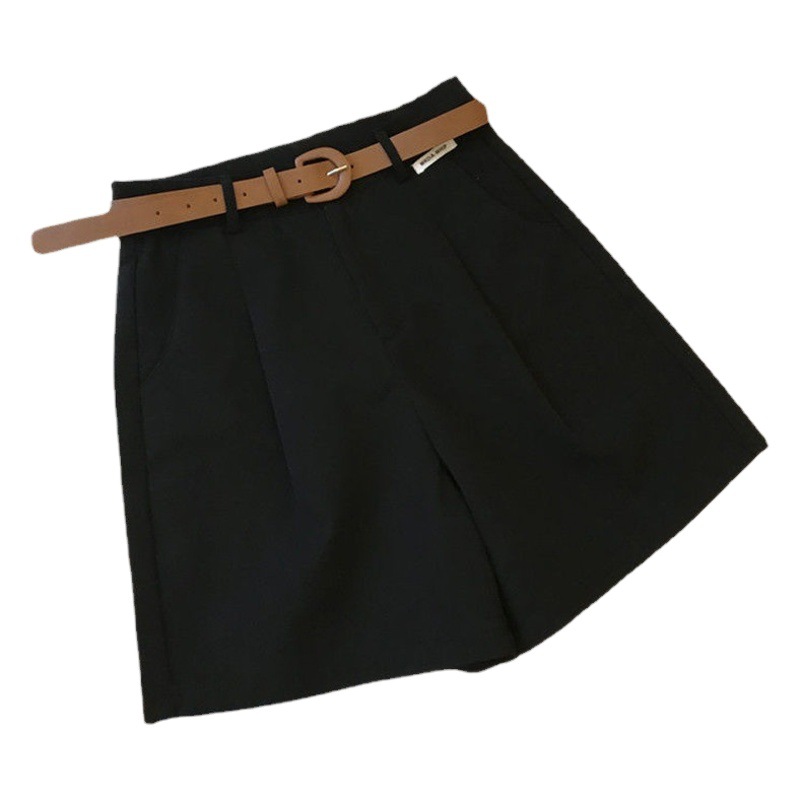 [Belt] Workwear Wide-leg Shorts Women's Spring and Summer New Thin Five-point Pants Loose All-match Casual Pants