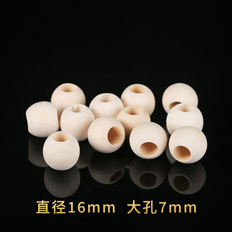 Picture of Wooden Beads Bulk Bundle Drawstring Beads Round Beads Accessories DIY Handmade Beads Large Hole Wooden Beads Loose Beads Sold by Weight