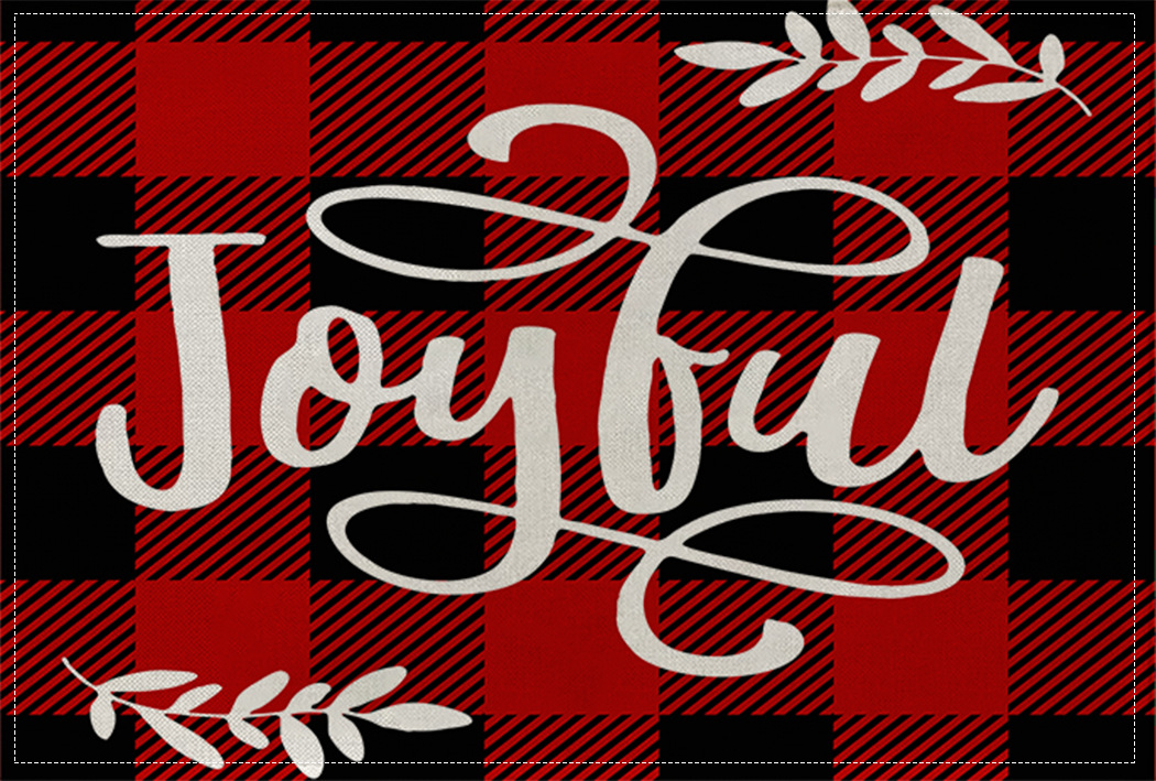 Picture of Christmas Placemat Scandinavian Style English Letter Napkin Western Restaurant Tablecloth Single Layer Linen Insulation Mat Table Mat