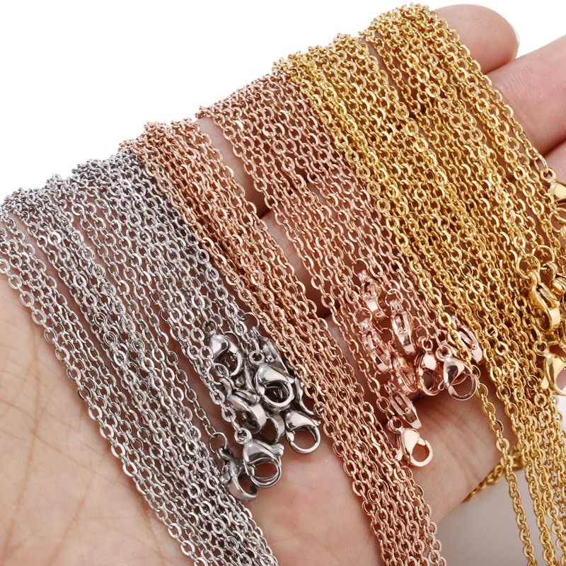 Wholesale Hanging Chain Cross Chain Flat O Chain O-Shaped Chain Thin Chain Pendant Necklace Lobster Clasp Accessories