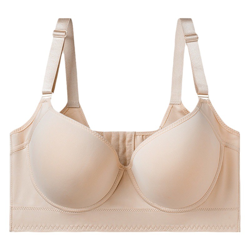 Cross-border large size smooth seamless sexy underwear women gather up Accessory breast anti-sagging rims bra deep V bra