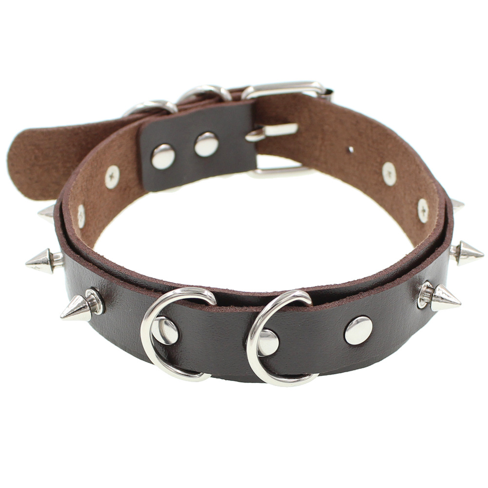 Picture of European and American Exaggerated Adult Sex Products Rivet Collar Flirting Necklace Neck Neck Set Dog Slave Special Traction Rope Set