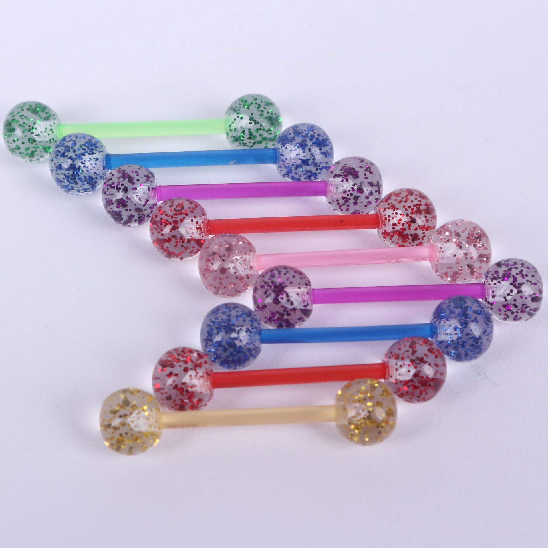 Tongue nail UV soft Rod tongue nail body puncture jewelry European and American acrylic tongue nail nipple nail supply tongue nail cross-border