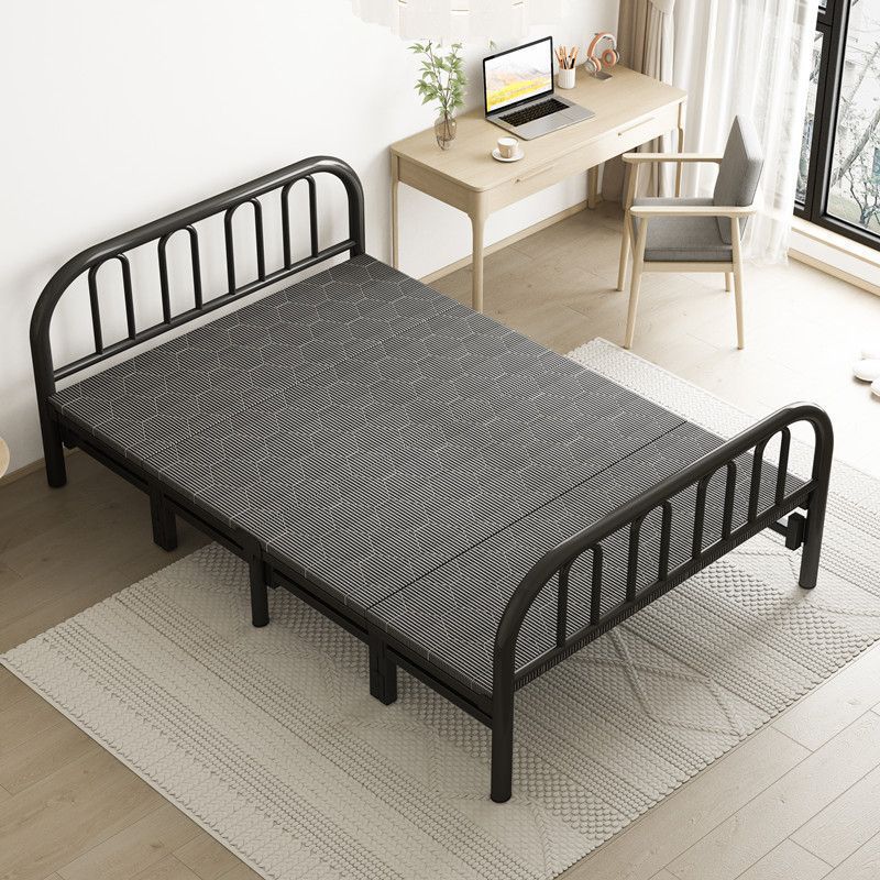 Picture of Home folding bed, double bed, rental house, simple bed, office lunch break bed, dormitory hard board bed, wrought iron bed