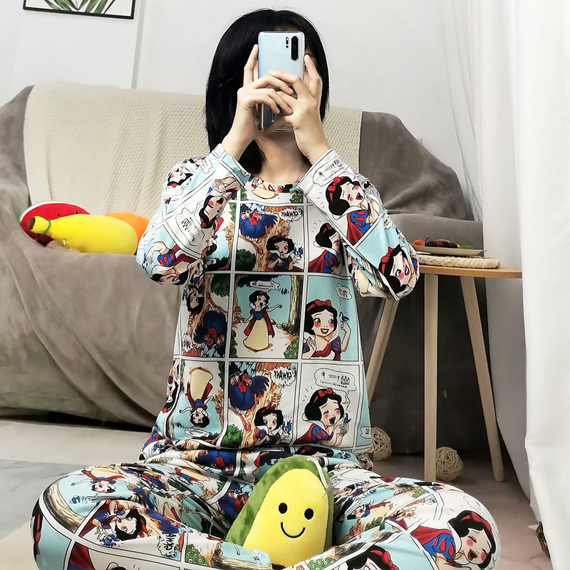 Picture of Foreign trade stalls can wear pajamas women's spring and autumn thin home clothes cartoon cute women's long sleeve trousers suit