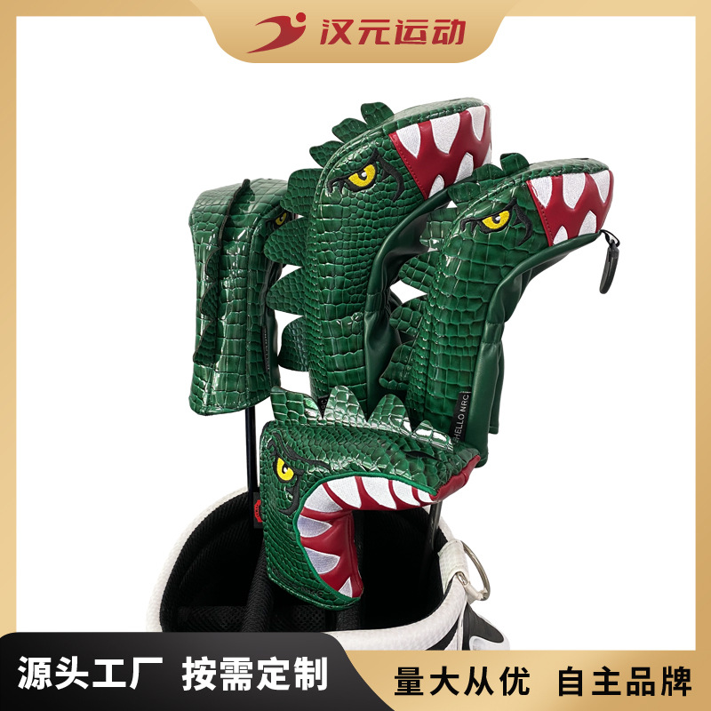Factory cross-border wholesale new golf club cover Tyrannosaurus wooden pole cover protective cover sports outdoor accessories