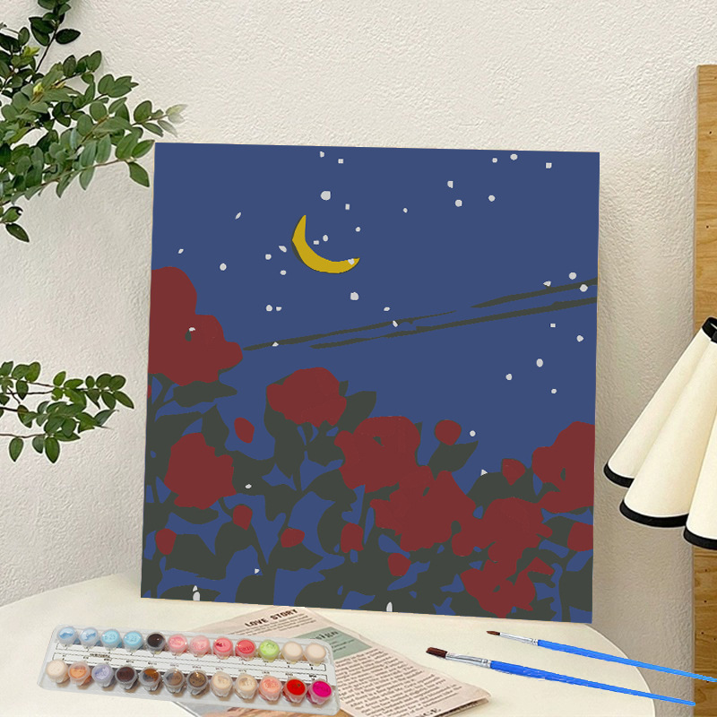 Picture of Digital oil painting landscape Dafen village hand-painted mathematical oil painting coloring painting oil painting flowers flower oil painting wholesale