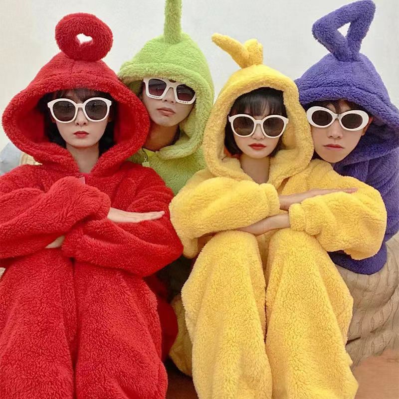 Picture of Teletubbies Siomatic Pajamas Women's Winter Cute Cartoon Funny Outer Wear Home Clothes Thickened Coral Fleece