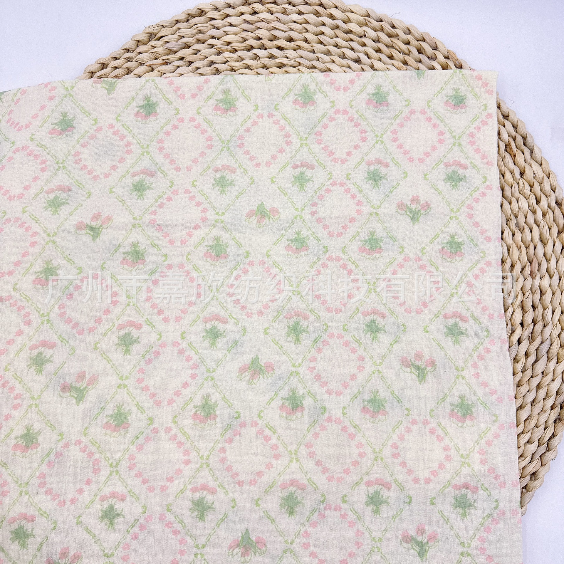 Zhongda Cotton Double-Layer Gauze Muslin Printed Floral Fabric Baby Gauze Children's Clothing Blanket Fabric