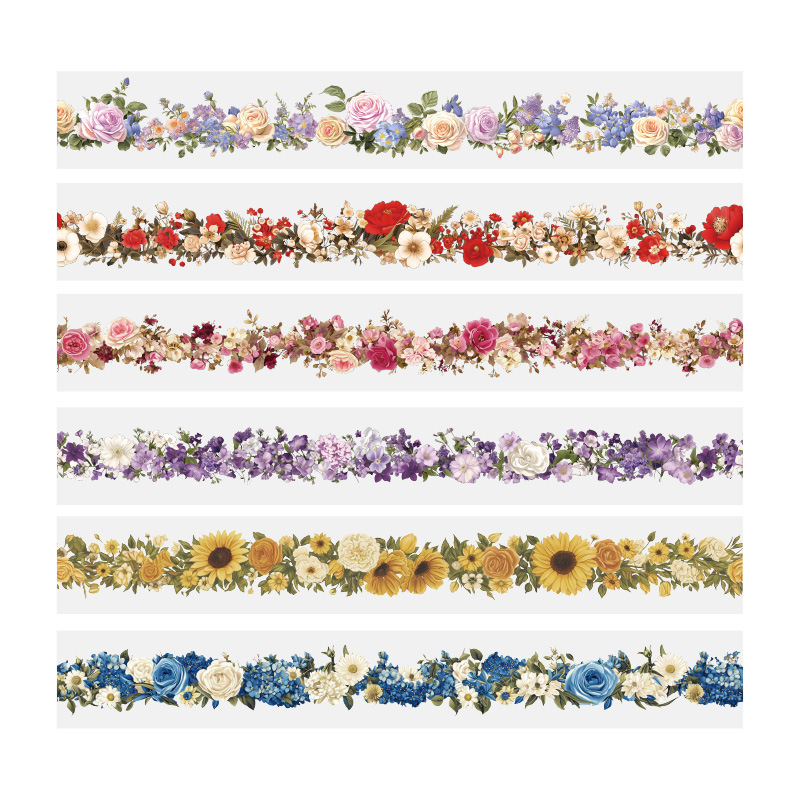 Picture of Yuezhen Dream Flower Wizard of Oz Flower Strip Decorative Hand Account Tape Cross-border Waterproof pet Tape Hand Account Sticker Roll