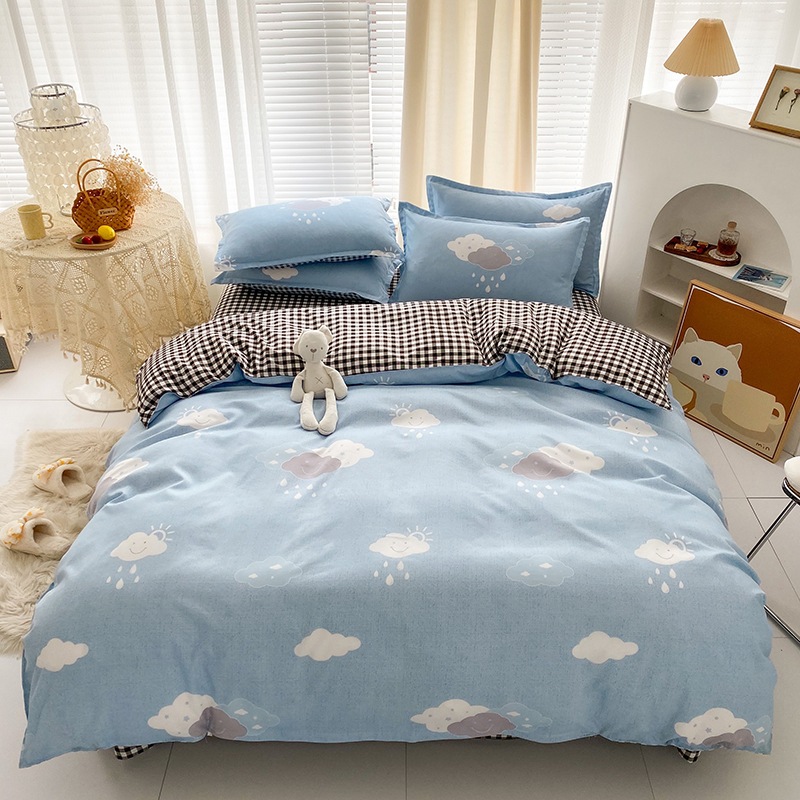Picture of Four-Piece Brushed Skin-Friendly Thickened Duvet Cover Set, Student Dormitory Three-Piece Quilt Set, Suitable for All Seasons, Internet Celebrity Hot Item