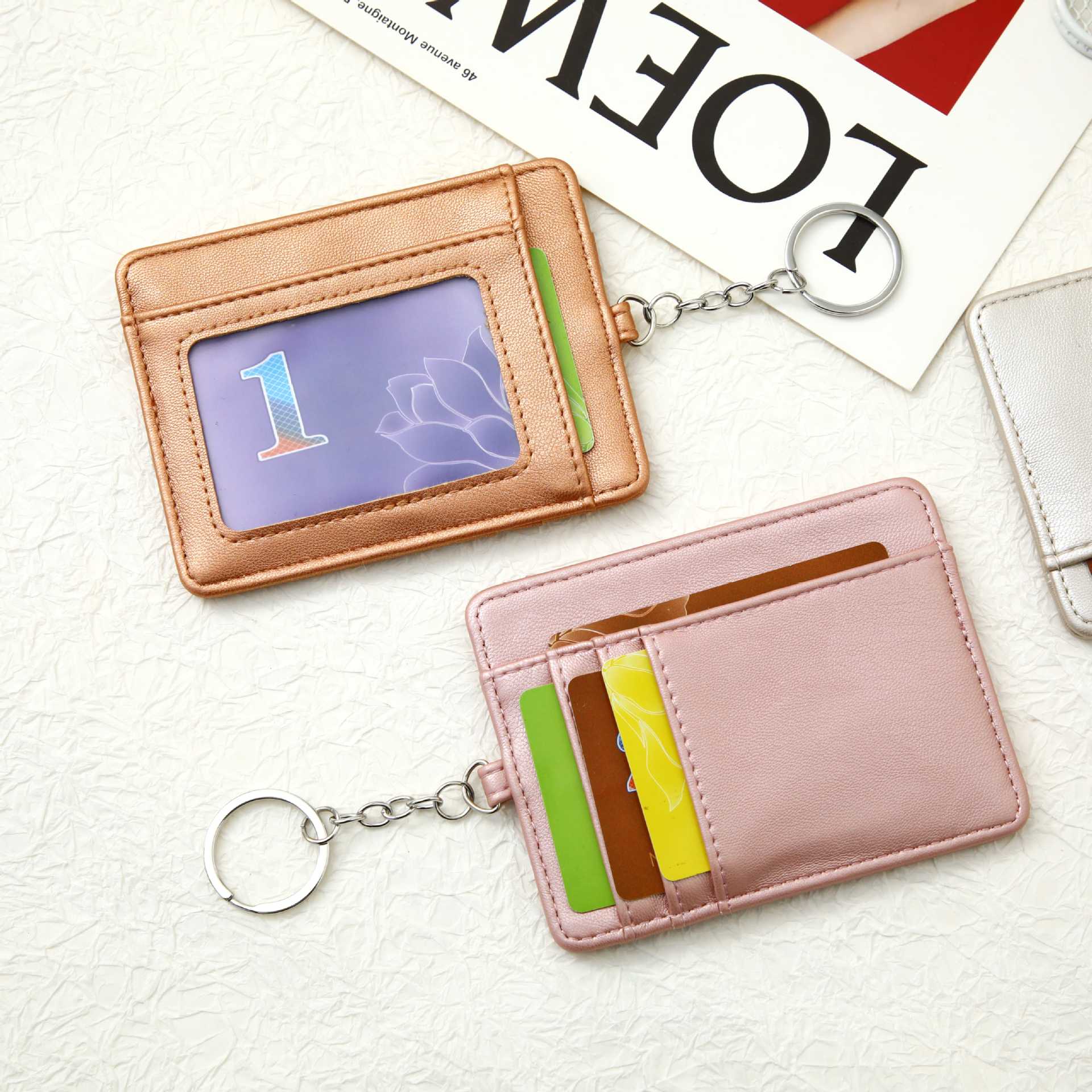 Picture of Cross-border Card Bag Ins Women's Advanced Sense Multi-card Small Bag PU Zipper Wallet Convenient Key Bag Card Case Bag