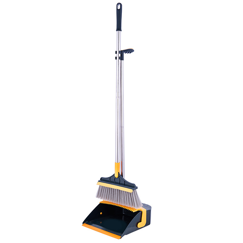 Household Creative Broom and Dustpan Set Soft Bristle Set Sweep Foldableing Scraper Integrated Sweeping Broom Broom Dustpan Combination