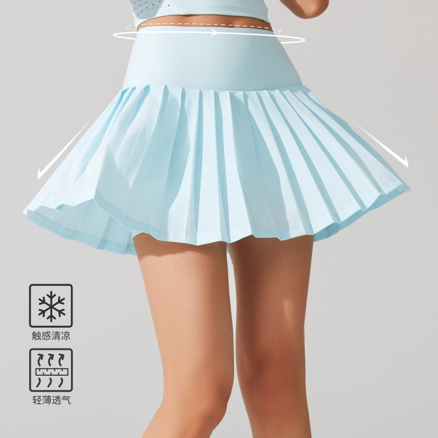 Guiyi Yoga Sports Skirt Running Fitness Pleated Skirt High Waist Outdoor Anti-walking Tennis Golf Skirt Women