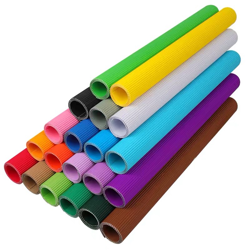 Picture of Color Corrugated Paper 5070 Children's DIY Handmade Origami Paper Cut Wrapping Flower Material Paper A4 Wave Wrapping Paper