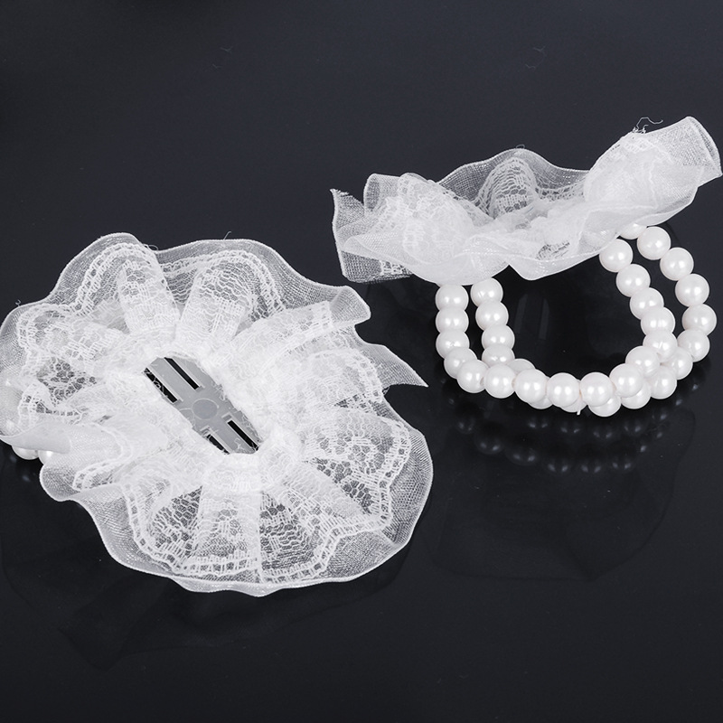 Picture of Handmade DIY accessories with beads wrist flower hand flower Pearl Flower bride hand flower accessories wedding wedding supplies