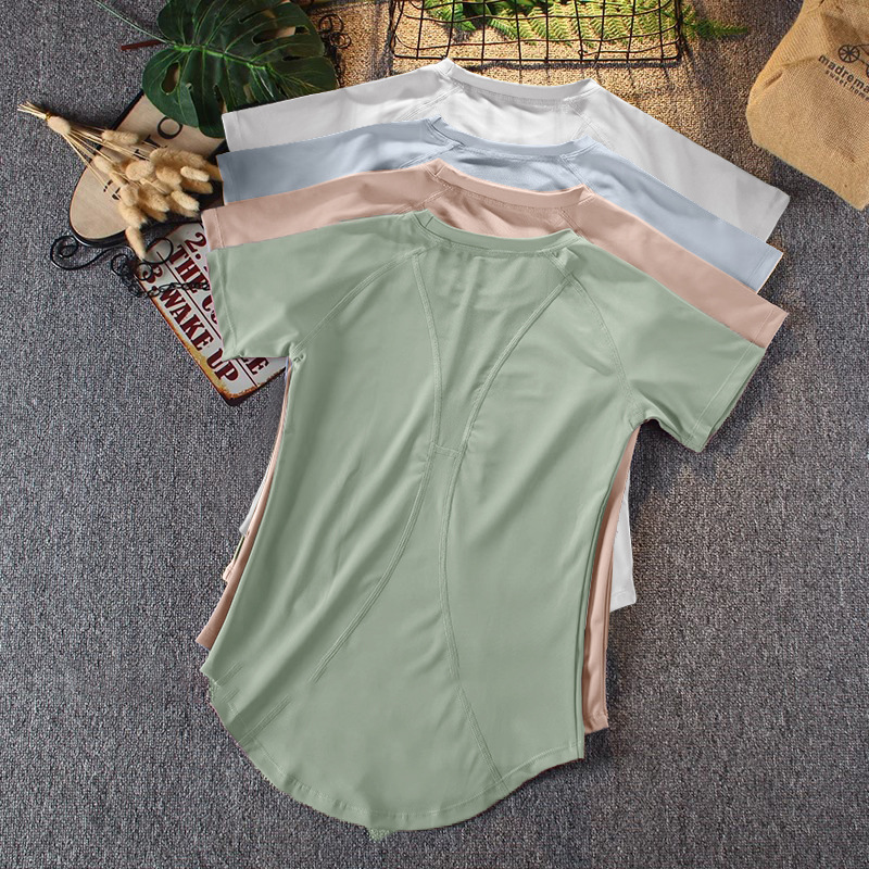 Sports Short-sleeved T-shirt Women's Thin Breathable Running Training Top Summer Professional Loose Quick-drying Fitness Yoga Clothes