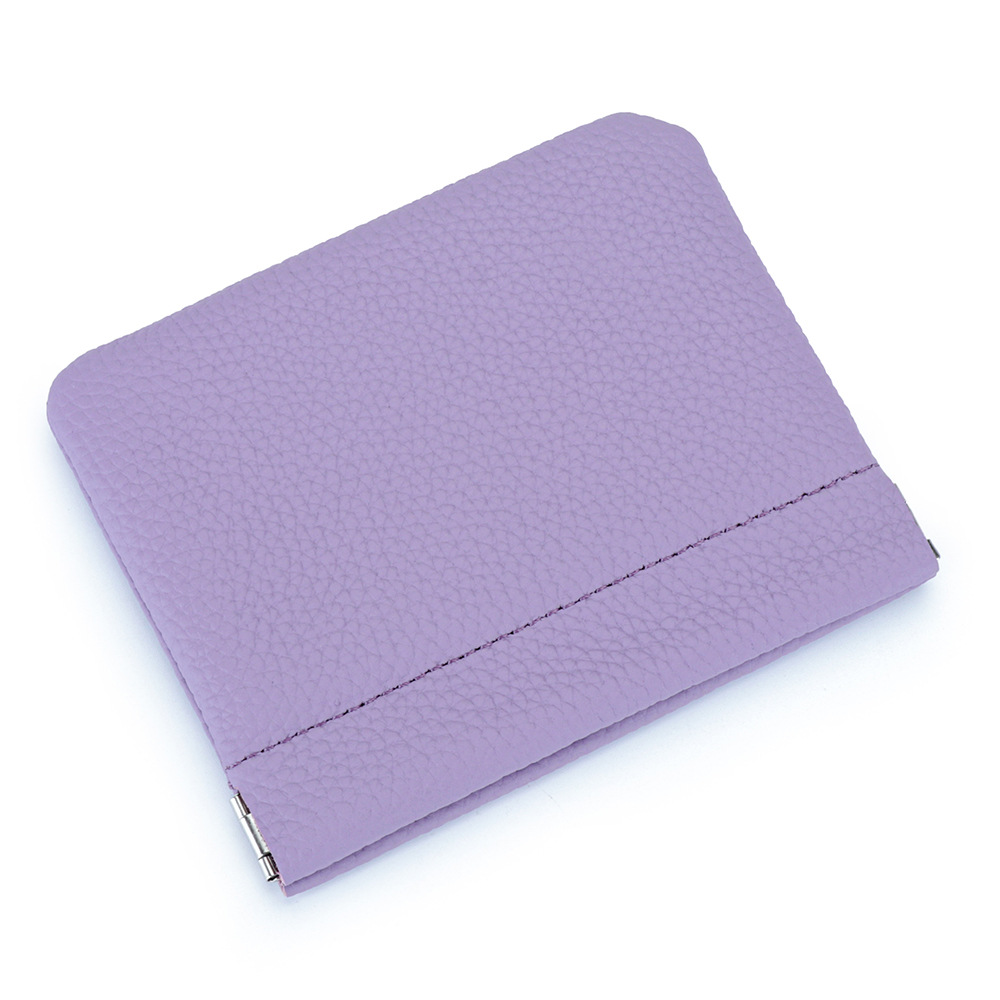 Picture of Genuine Leather Short Mini Coin Purse Women's Small and Ultra-thin Automatic Closure Shrapnel Coin Bag Key Lipstick Storage Bag