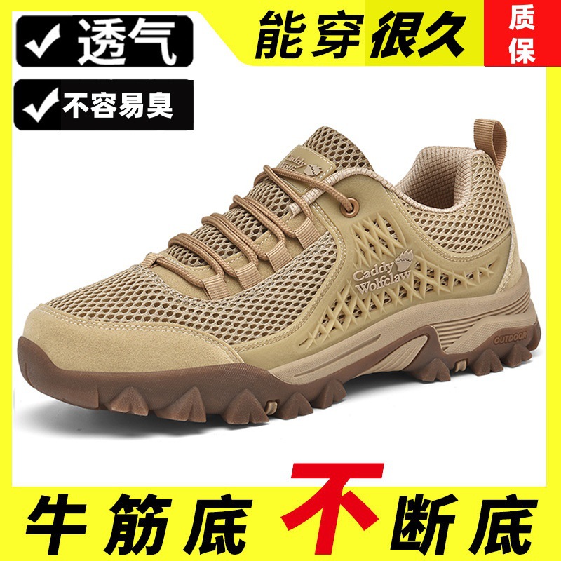 Summer Breathable Non-Smell Mesh Shoes for Men with Tendon Soles, Waterproof and Non-Slip Sports Shoes, Large Size Middle-Aged Dad Shoes, Travel Shoes for Men