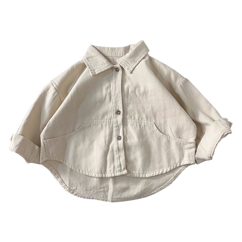 Artistic style ~ South Korea boys' shirt long sleeve Spring and Autumn 2023 New girls' shirt baby shirt children's cardigan