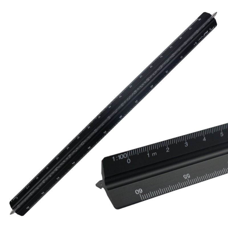 Plastic 30cm multi-function scale triangular size scale 10cm small scale design drawing measuring scale