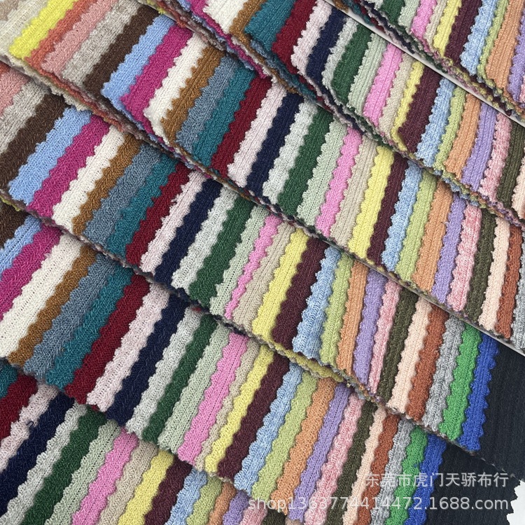 Spot supply thick needle rib pit 280g TR thick needle pit rib polyester cotton 4*4 fancy rib pit