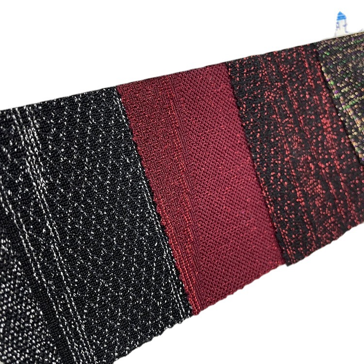 Classic Knitted High-elastic Nylon Gold and Silver Line Series Bright Silk Cloth Large Wave Gold and Silver Line Bracket Fashion Fabric