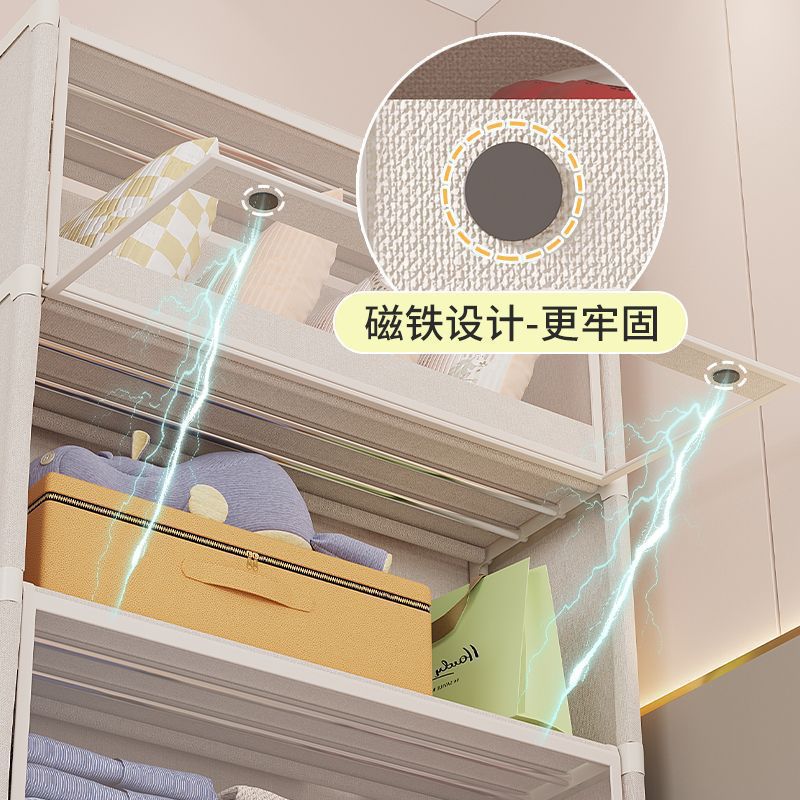 Picture of Wardrobe simple dustproof home rental house storage cabinet multi-storey bedroom assembly rental storage wardrobe Wenwo