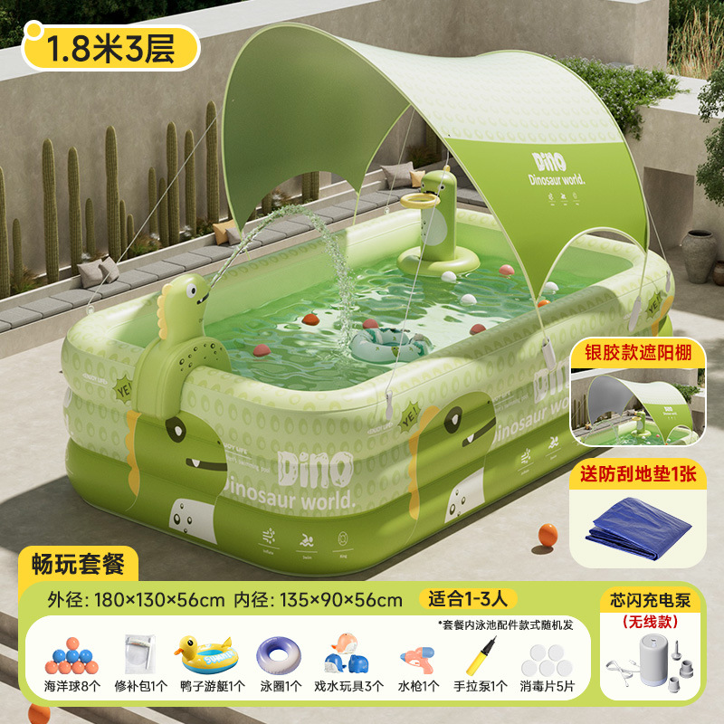 Picture of Jiashu Swimming Pool Home Outdoor Large Inflatable Pool Thickened Plastic Baby Baby Children Inflatable Swimming Pool