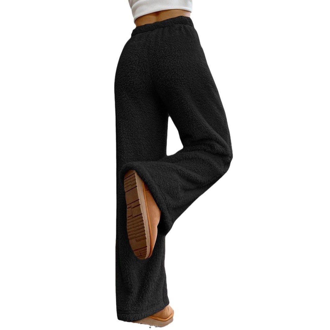 Picture of European and American Foreign Trade Women's Sweater New Autumn and Winter Solid Color Fashion Plush Casual Pants Loose and Relaxed Plush Warm Pants for Women
