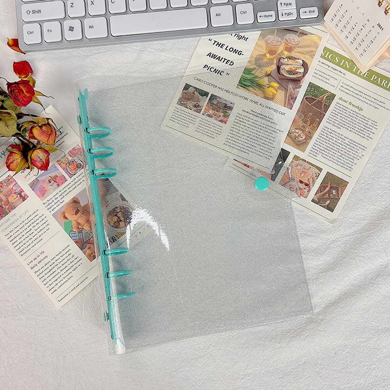 Picture of Ready-Made Pvc Transparent Binder Cover, Portable Travel Binder Set, Student Planner Notebook Binder Cover