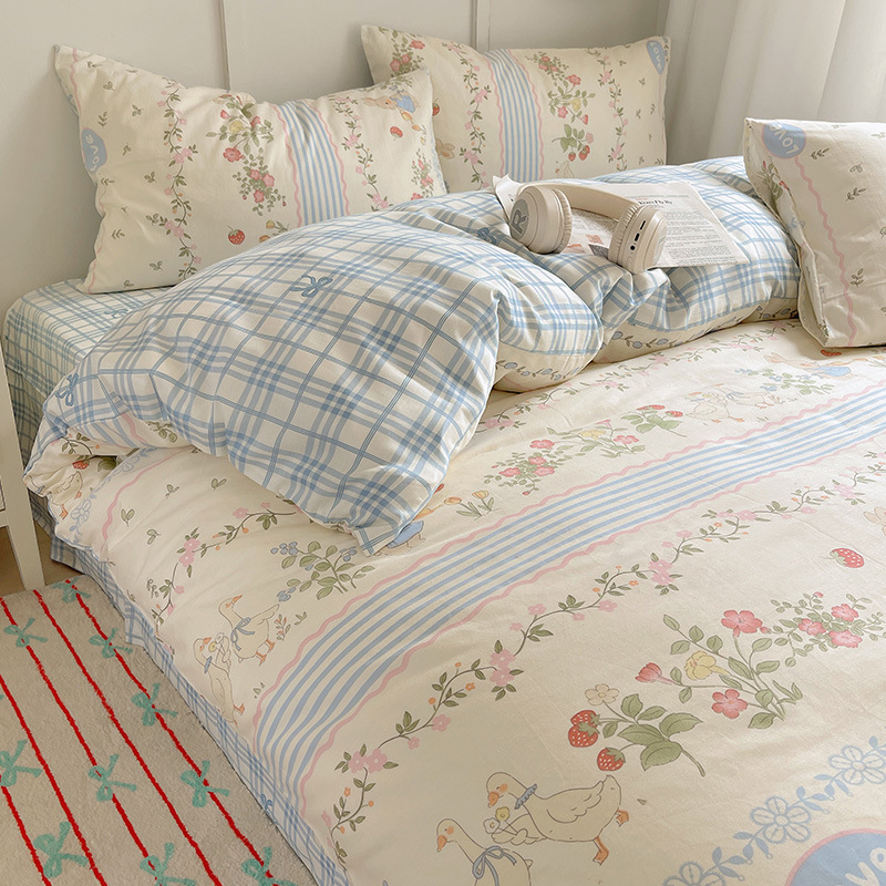 Picture of Wholesale ins cotton four-piece student dormitory three-piece set bed hat autumn and winter group purchase gift generation manufacturers
