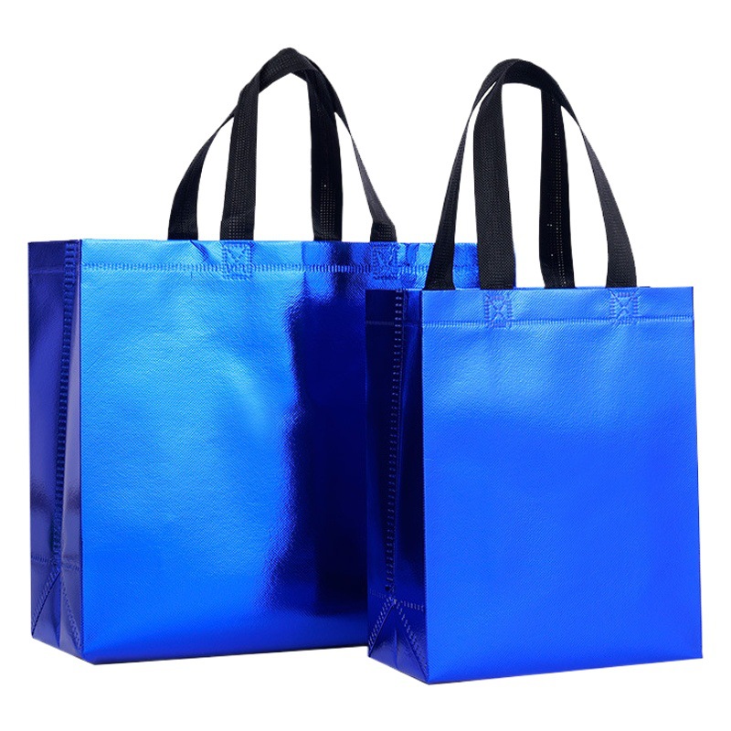 in stock coated cross-border environmental protection laser film non-woven bag custom-made environmental protection laser film aluminum foil clothing tote bag