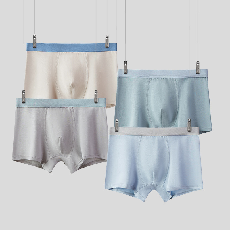 Picture of Teenagers underwear big boys underwear primary and middle school students flat angle fine shuttle cotton boys plain underwear wholesale