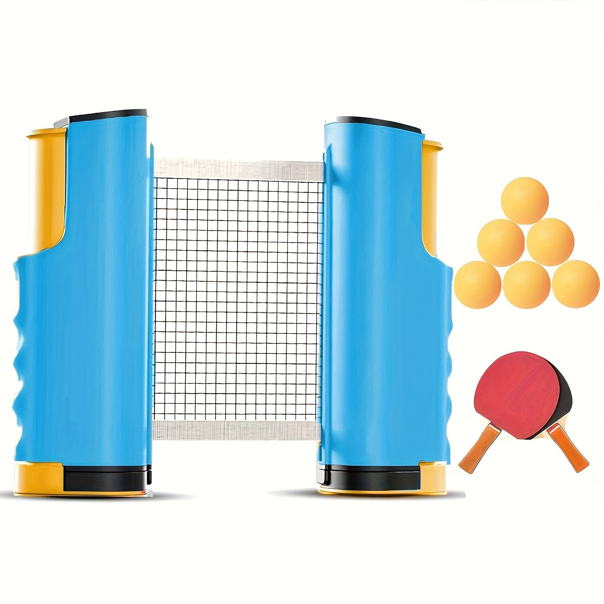 Picture of Foreign Trade Household Standard Stretchable Table Tennis Net Frame Large Color Box Set Portable Net Column Table Tennis Racket Combination