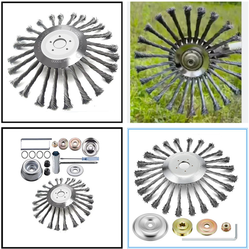 10-inch mower twisted wire plate weeding wheel mower wire wheel steel wire plate mower head weeding brush weeding plate