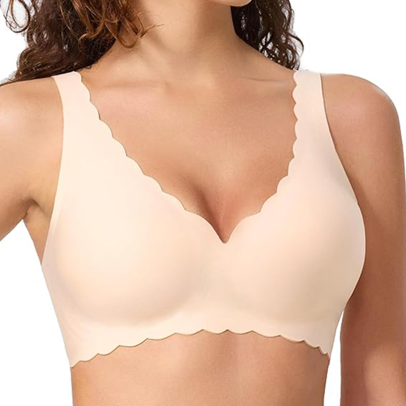 Amazon cross-border European and American explosions seamless jelly underwear outside single comfortable bra independent station English standard foreign trade
