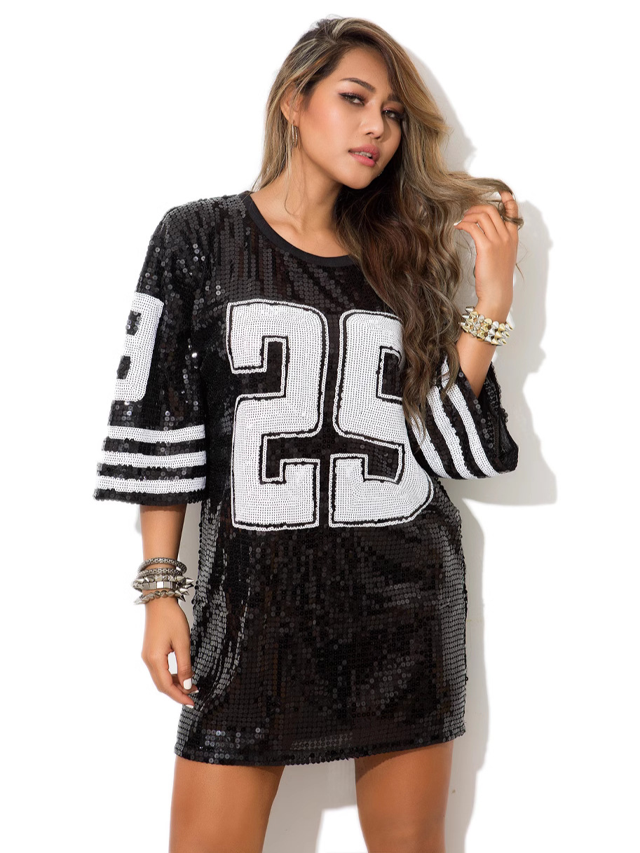 New Bar Ds Performance Clothing Female Singer Performance Dance Clothing Hip-Hop Street Dance Stage Clothing Sequin T-Shirt
